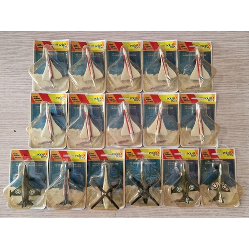 624 - Collection of 16 x Vintage 'Polfi Toys' Scale Model Die Cast Airplanes and Helicopters in Original B... 