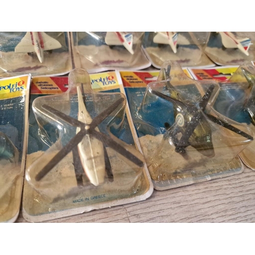 624 - Collection of 16 x Vintage 'Polfi Toys' Scale Model Die Cast Airplanes and Helicopters in Original B... 