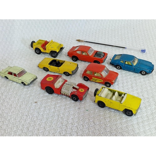 625 - Collection of 8 x Vintage Lesney & Matchbox Die Cast Scale Model Vehicles, Circa 1960's & 1970's, In... 