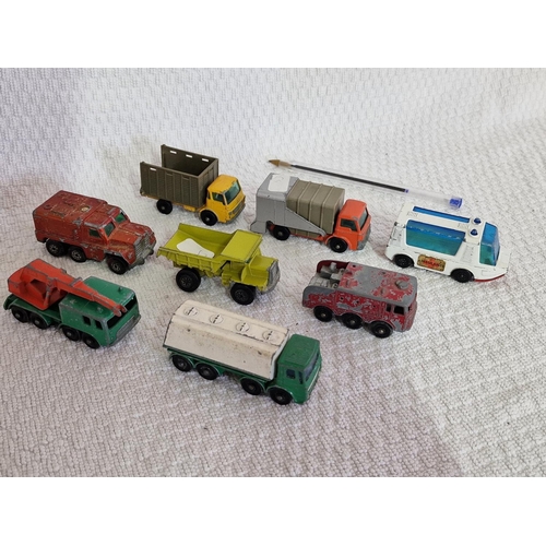 626 - Collection of 8 x Vintage Lesney & Matchbox Die Cast Scale Model Trucks & Commercial Vehicles, Circa... 