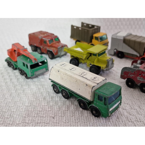 626 - Collection of 8 x Vintage Lesney & Matchbox Die Cast Scale Model Trucks & Commercial Vehicles, Circa... 