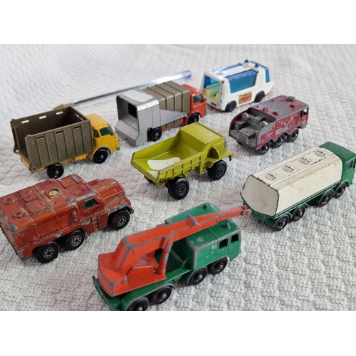 626 - Collection of 8 x Vintage Lesney & Matchbox Die Cast Scale Model Trucks & Commercial Vehicles, Circa... 