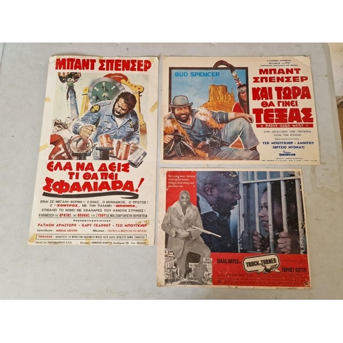 633 - 3 x Vintage Movie Posters; 2 x Bud Spencer in Greek and Isaac Hayes in 'Truck Turner' (see multiple ... 