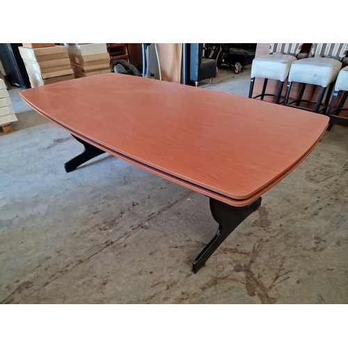 665 - Cherry Colour Wood Effect Office Conference Table (Approx. 220 x 110cm)