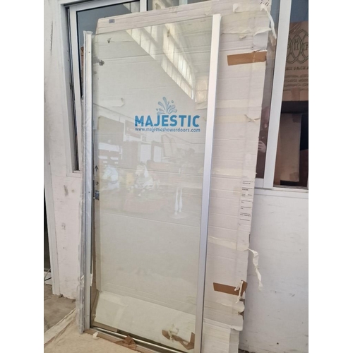 675 - Modern Glass & Stainless Steel 'Majestic' Shower Panel, Unused with Box, (Approx. 190 x 75-80cm)