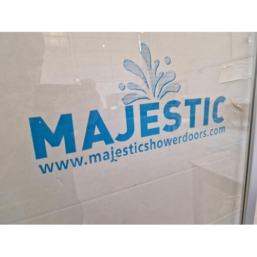 675 - Modern Glass & Stainless Steel 'Majestic' Shower Panel, Unused with Box, (Approx. 190 x 75-80cm)