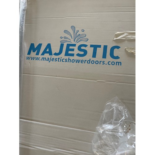 675 - Modern Glass & Stainless Steel 'Majestic' Shower Panel, Unused with Box, (Approx. 190 x 75-80cm)