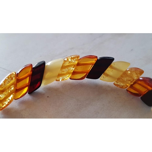 691 - Multicolour Amber Stretch Bracelet