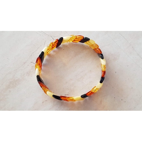 691 - Multicolour Amber Stretch Bracelet