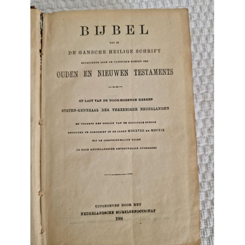 704 - Antique Dutch Bible, Dated 1904