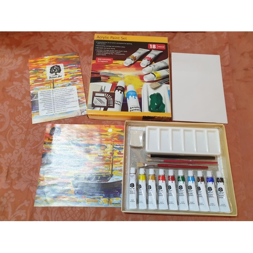 12 - Painting by Number and Acrylic Paint Set (18pcs)