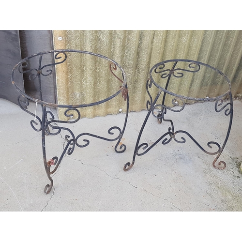 126 - Various Metal Plant Stands Holders (4), (Ø35.5cm x H:48cm, Ø36.5cm x H:56cm, Ø36cm x H:51cm and Ø46c... 