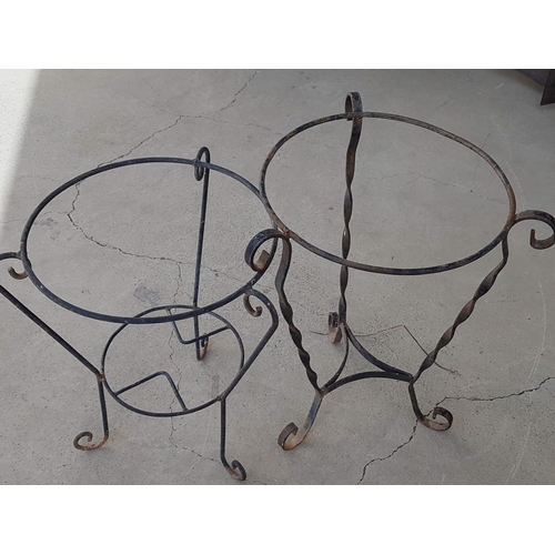 126 - Various Metal Plant Stands Holders (4), (Ø35.5cm x H:48cm, Ø36.5cm x H:56cm, Ø36cm x H:51cm and Ø46c... 