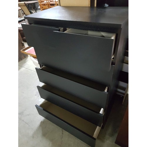 165 - Modern Chest of 6 - Drawer in Dark Brown Colours (80 x 48 x 123.5cm)