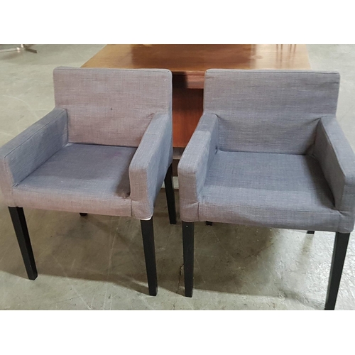 202 - Pair of Modern Armchair Grey Fabric Black Legs (2)