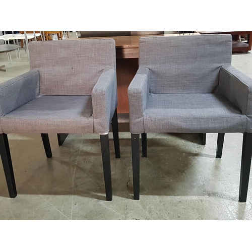 202 - Pair of Modern Armchair Grey Fabric Black Legs (2)