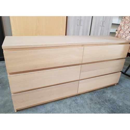 204 - Modern Chest of 6 - Drawers (48.5 x 160.5cm x 78cm)