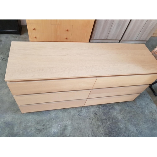 204 - Modern Chest of 6 - Drawers (48.5 x 160.5cm x 78cm)