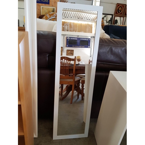 207 - Rectangular White Frame Wall Mirror (36.5 x 126.5cm)