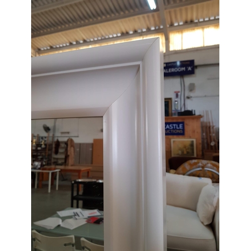 212 - Large Rectangular Ikea Wall Mirror with White Plastic Frame (74 x 165cm)