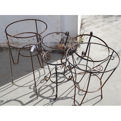 215 - Assorted Collection of Metal Plant Stand Holders (6) Various Sizes and Decor (A/F)