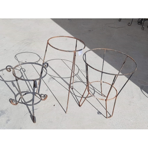 215 - Assorted Collection of Metal Plant Stand Holders (6) Various Sizes and Decor (A/F)