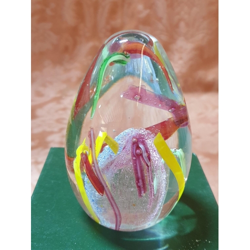 231 - 2 x Glass Paperweights (1 x Round, Approx. H:9cm & 1 x Egg-Shaped, Approx, H:10cm), (2)