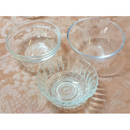 232 - 1 x Large Glass Bowl Together with 13 x Small Bowls (Large Bowl H:12cm x Ø26cm), (14)