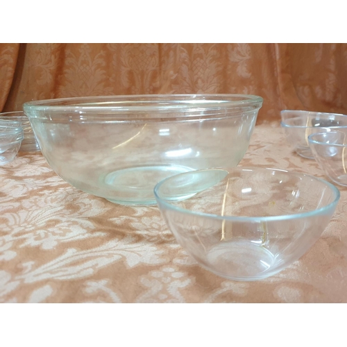 232 - 1 x Large Glass Bowl Together with 13 x Small Bowls (Large Bowl H:12cm x Ø26cm), (14)