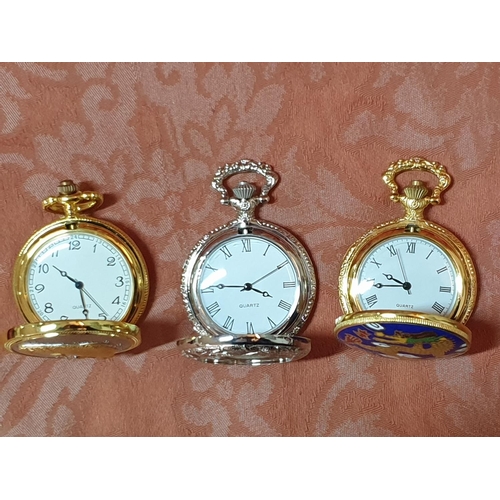 237 - 6 x Boxed Pocket Watches with Various Design (Un-Tested, Need Batteries)