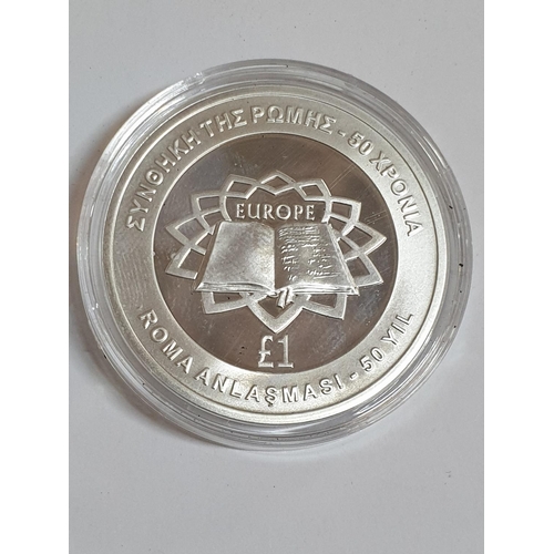 272 - Cyprus £1 Pound Proof 2007 Treaty of Rome Silver Coin