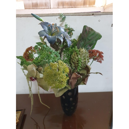 301 - Natural Looking Artificial Bouquet in Glass Vase