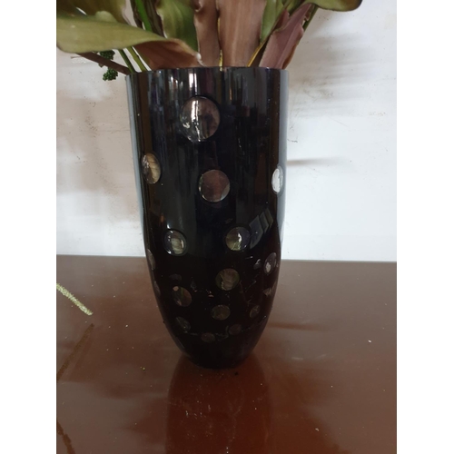 301 - Natural Looking Artificial Bouquet in Glass Vase