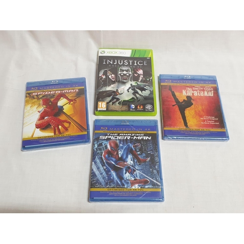 378 - Kids Movies (3) Blu -Ray Disc and In Justice Gods Among Us XBox 360 Game (4)