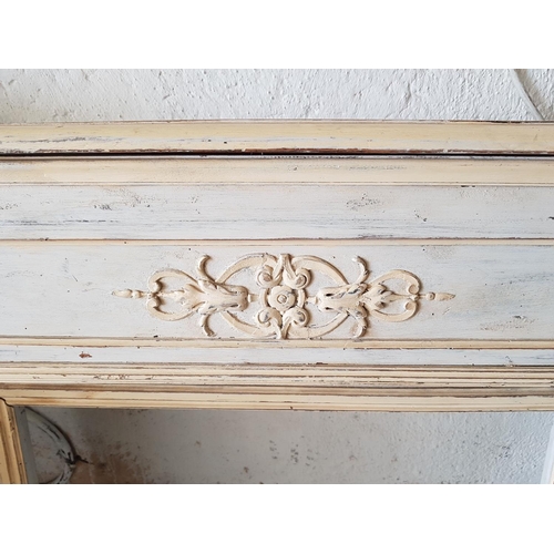 4 - Victorian Style Wooden Fire Surround with Floral Details (A/F), (Approx. 110 x 30 x 104cm)