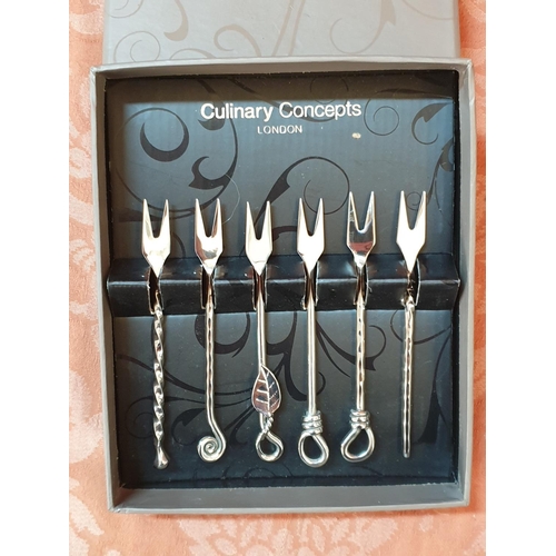 98 - Posh Kitchen Culinary Concepts London Cocktail Fork (6pcs) Mixed Set in Original Box