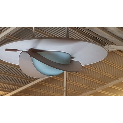 460 - Modern Ceiling Lights, Metal / Frosted Coloured Glass