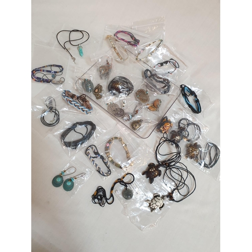 445 - Collection of Assorted Boho Jewellery inc; 10 x Earrings, 10 x Pendants of Rope and 10 x Bracelets (... 