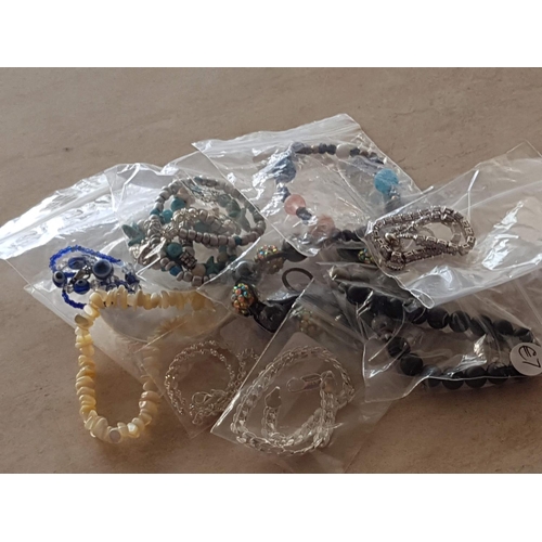 446 - Assorted Collection of Bracelets for Every Taste (Silver/White Metal, Natural Stone, Beads, Rope etc... 