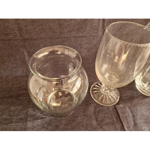 440 - 3 x Attractive / Shapley Glass Vases; (Approx. H: 24cm Max), (3)