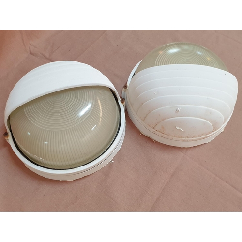 439 - Pair of White Round Plastic Wall Lights (Un-Tested)