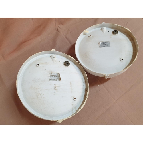 439 - Pair of White Round Plastic Wall Lights (Un-Tested)