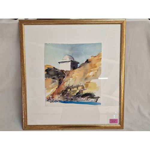 426 - Framed Original Watercolour by Michael Owen, Titled 'Melanda, 10', Believed to be Fishing Shelter Ne... 