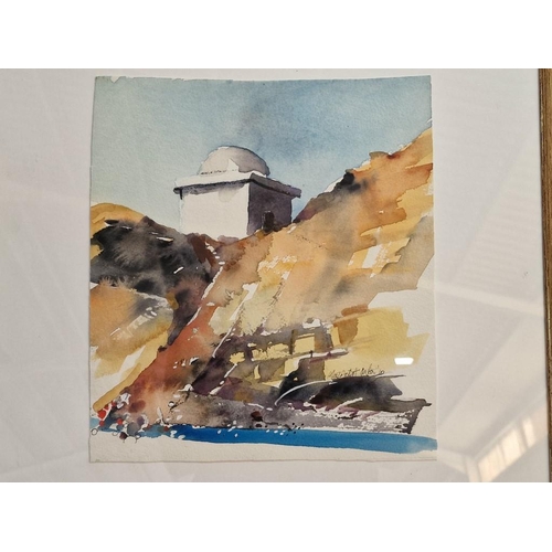 426 - Framed Original Watercolour by Michael Owen, Titled 'Melanda, 10', Believed to be Fishing Shelter Ne... 