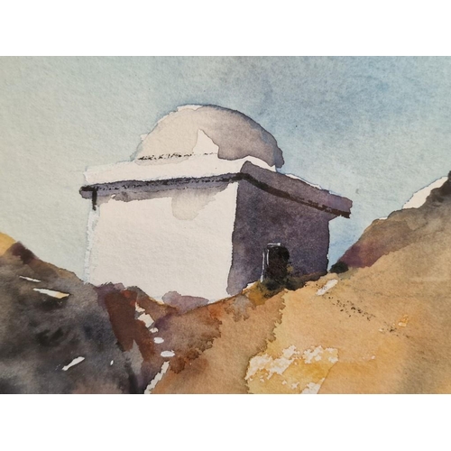 426 - Framed Original Watercolour by Michael Owen, Titled 'Melanda, 10', Believed to be Fishing Shelter Ne... 