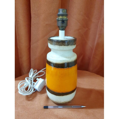 416 - Scheurich Ceramic Lamp Base, Un-Tested, (West Germany), (H:30cm)