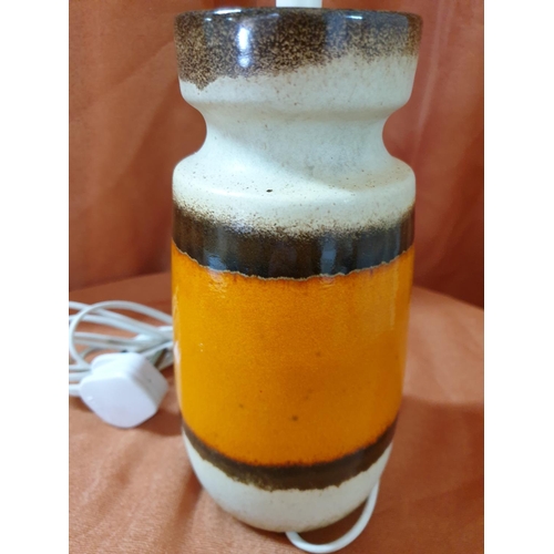 416 - Scheurich Ceramic Lamp Base, Un-Tested, (West Germany), (H:30cm)