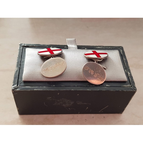 411 - 2 x Pair of Silver Cufflinks; 