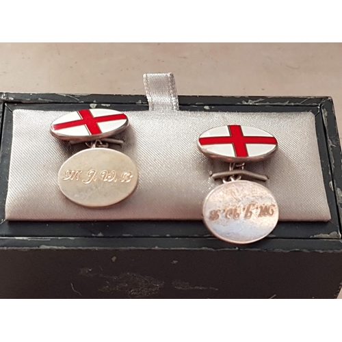 411 - 2 x Pair of Silver Cufflinks; 