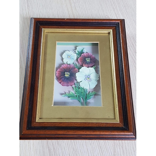 401 - 2 x Shadow Box Frames with 3D Flowers (16 x 18.5cm and 21 x 26cm)